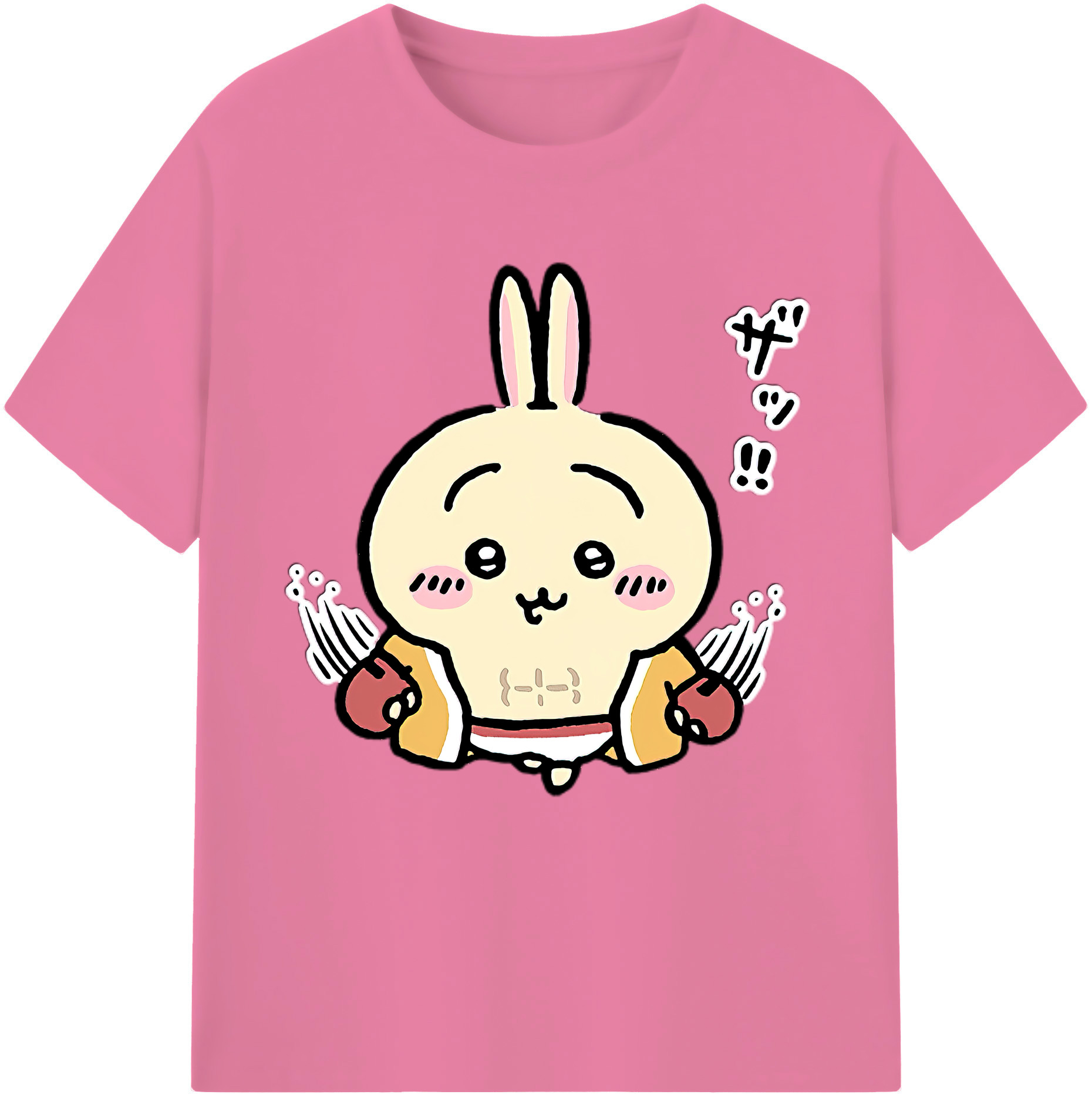 （画像用） ちいかわ うさぎ Chii-kawa usagi 綿100％半袖Tシャツ（フロントプリント）